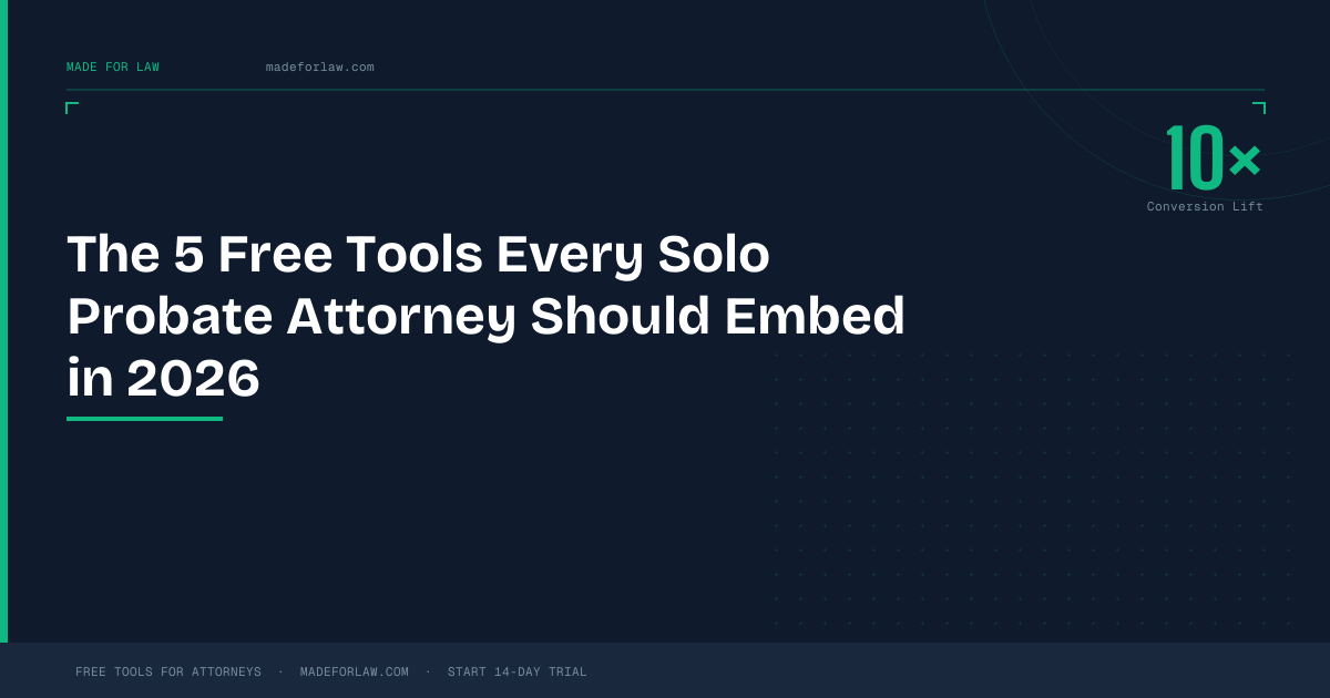 Solo probate attorney reviewing embedded calculator tools on a laptop