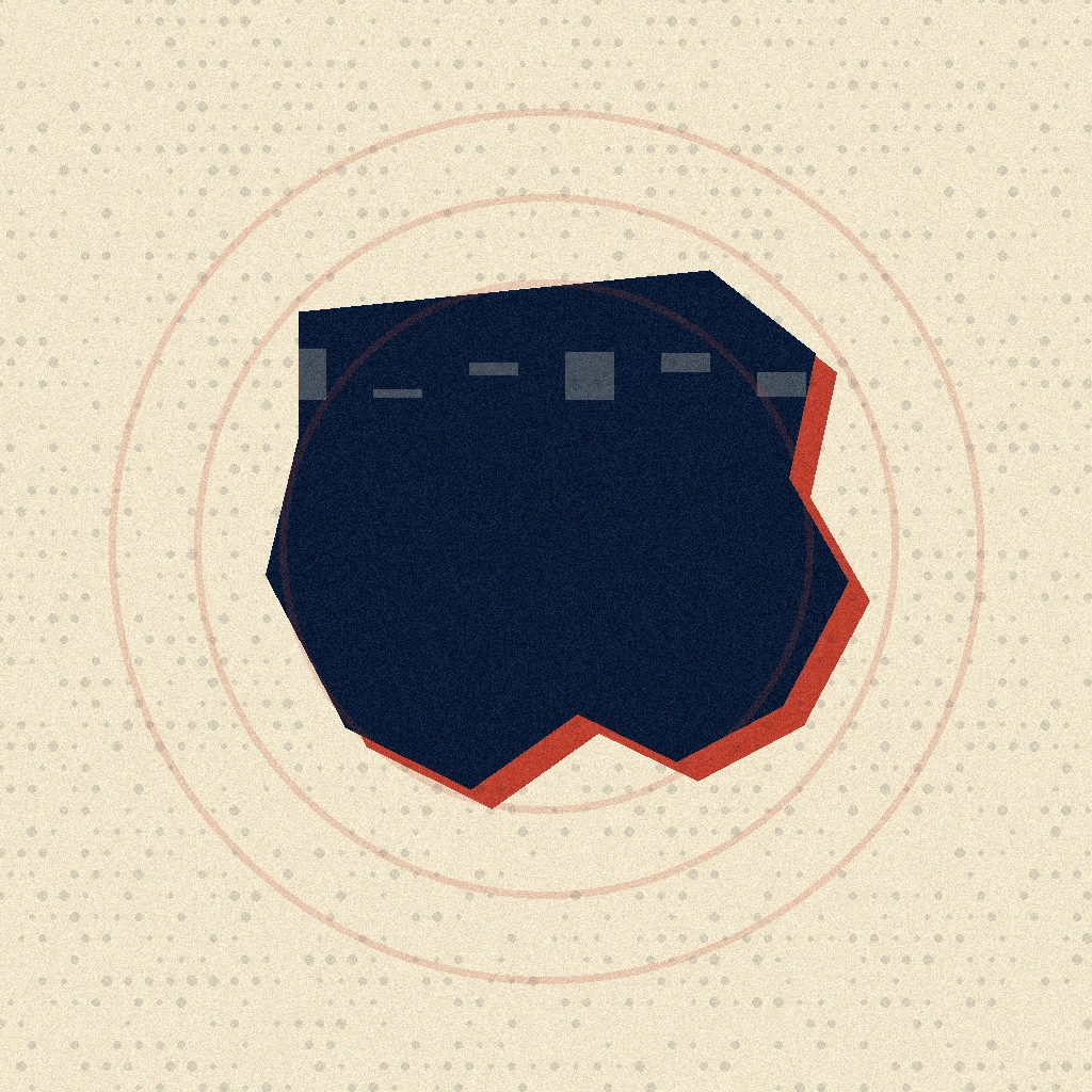 Risograph Ohio state silhouette in navy and red for a Look Back article section divider