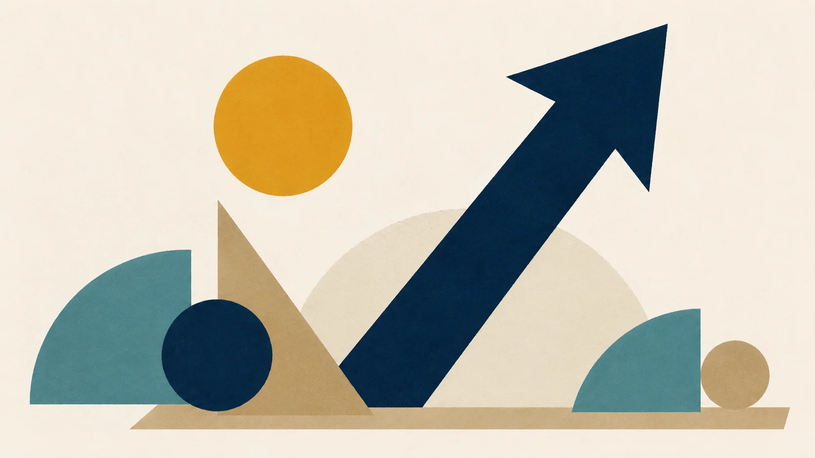 Mid-century abstract growth-arrow accent image for a solo attorney SEO article