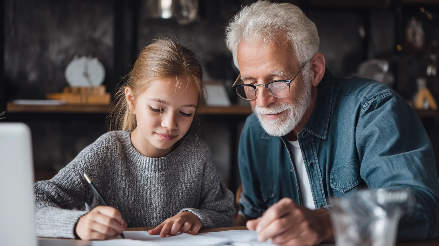 Parent and child discussing family support arrangements