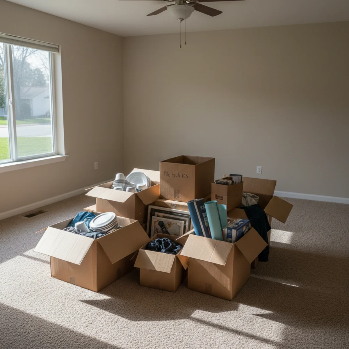 Moving boxes in rental unit during eviction process — North Carolina