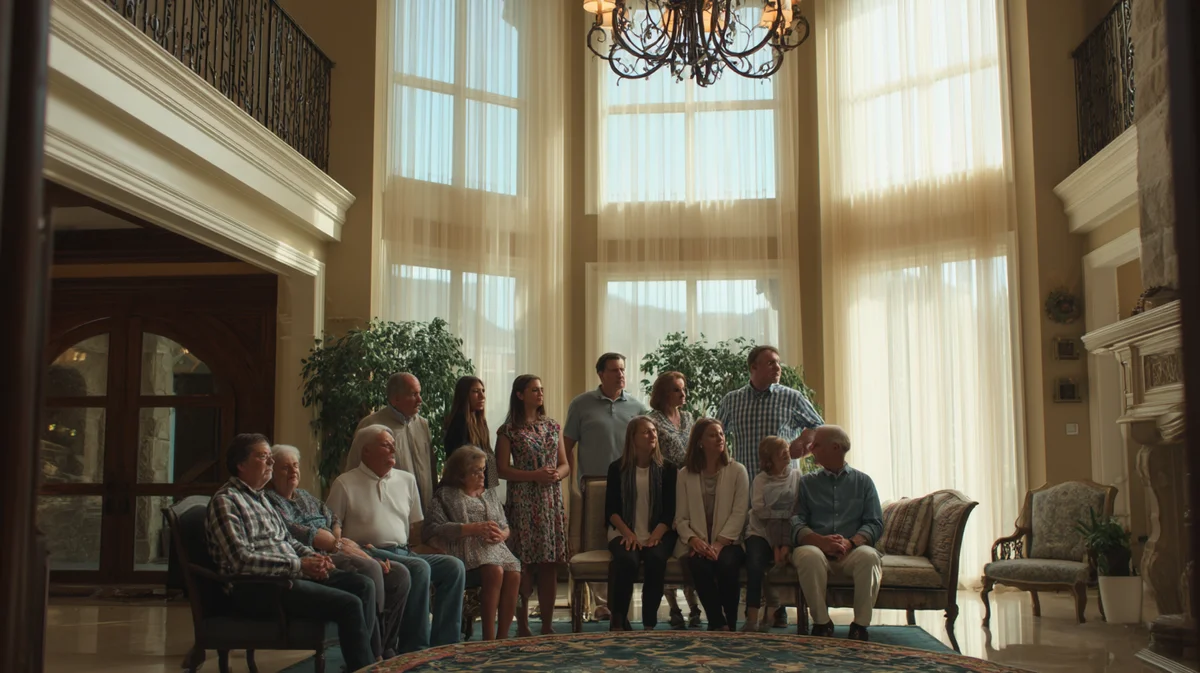 Family in elegant home discussing inheritance and probate — Hawaii