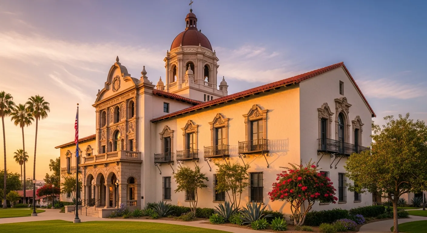 County courthouse where divorce filings are processed in Tulare County, California