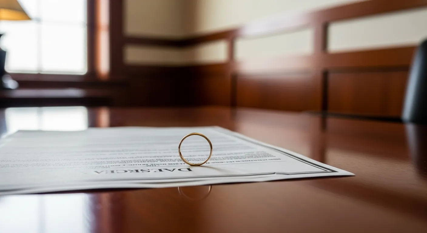 Legal documents and case files on attorney desk