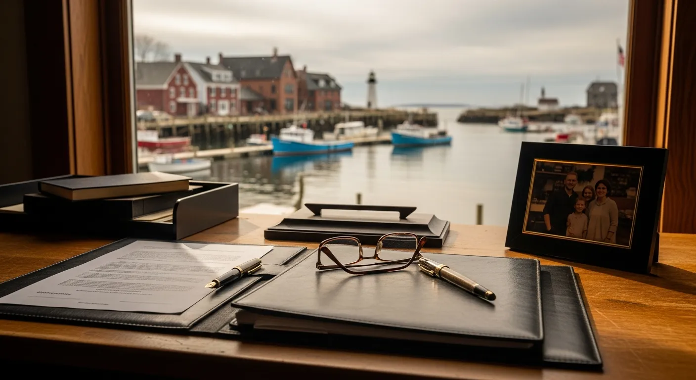Aroostook County probate cost calculator resources — Maine Estate planning attorney's desk with legal files in Aroostook County, Maine