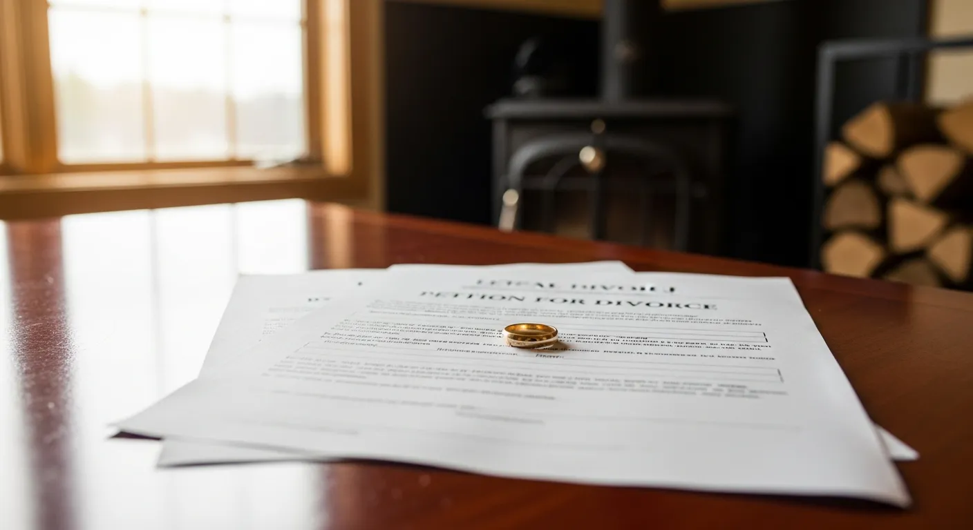 Legal documents and case files on attorney desk