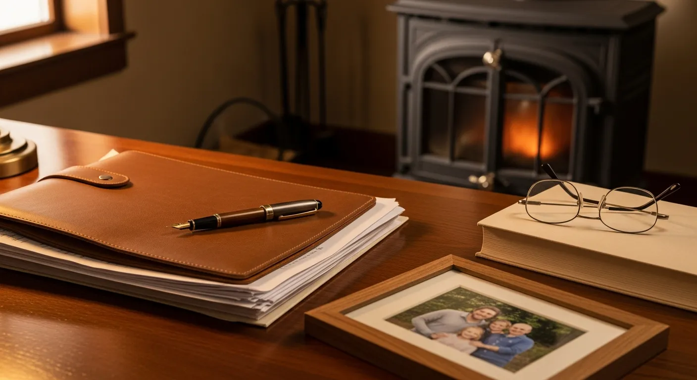 Attorney's desk with court paperwork