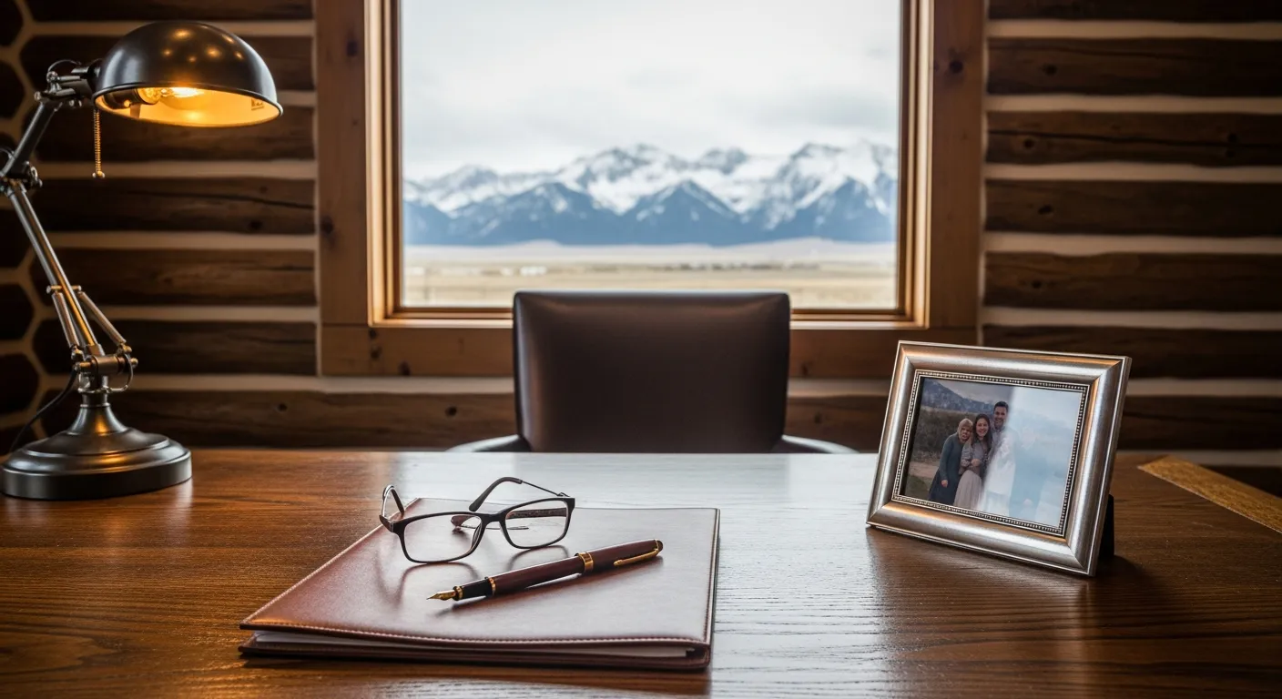 Estate planning attorney's desk with legal files in Campbell County, Wyoming