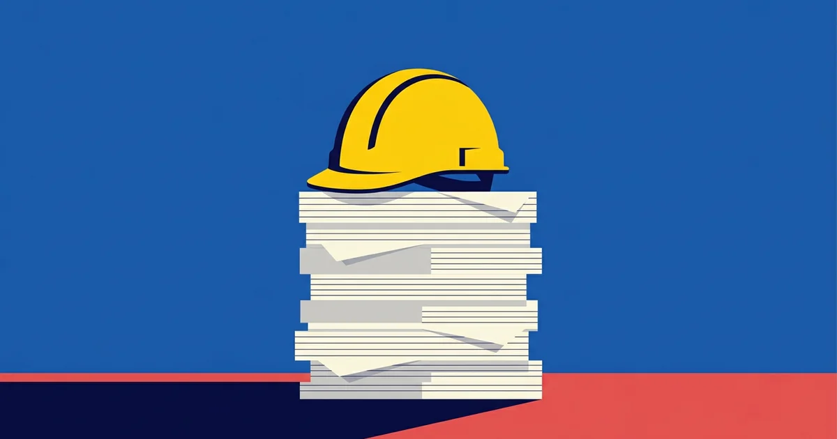 Worker reviewing workplace injury paperwork at a kitchen table with medical documents