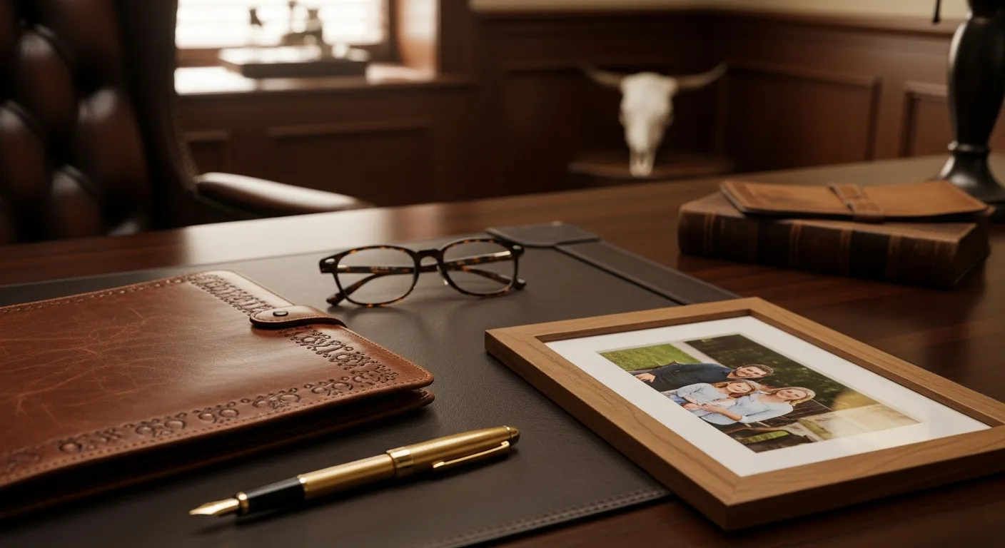 Attorney's desk with court paperwork